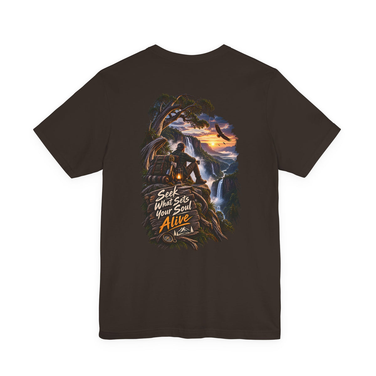 Adventure Graphic Tee — "Seek What Sets Your Soul Alive" Nature Hiking T‑Shirt