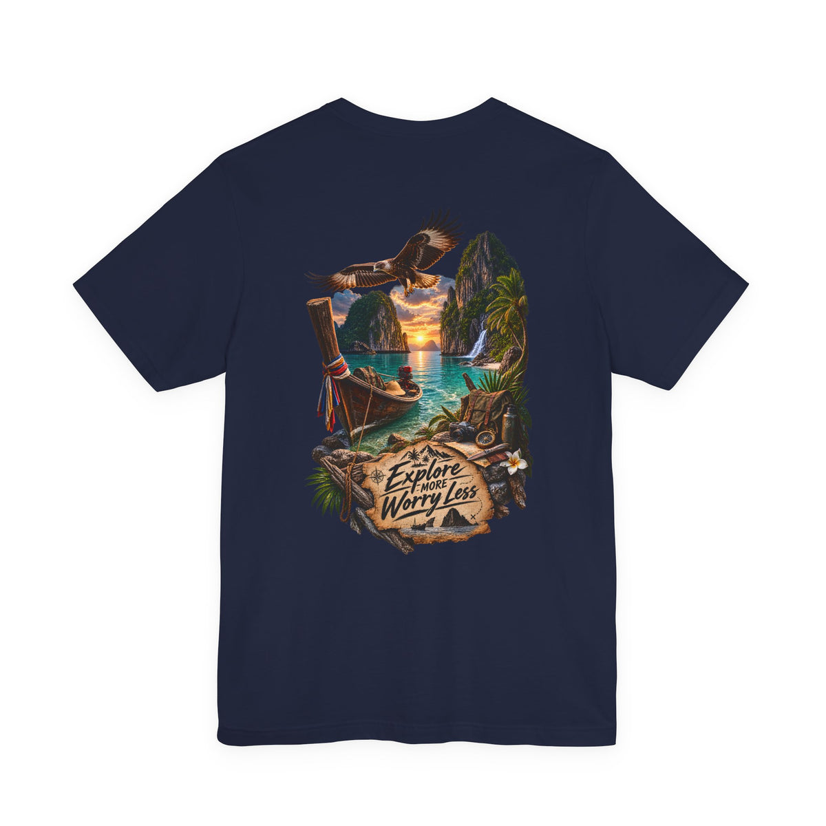 Explore More Scenic Tee — "Explore Worry Less" Travel Graphic T-Shirt