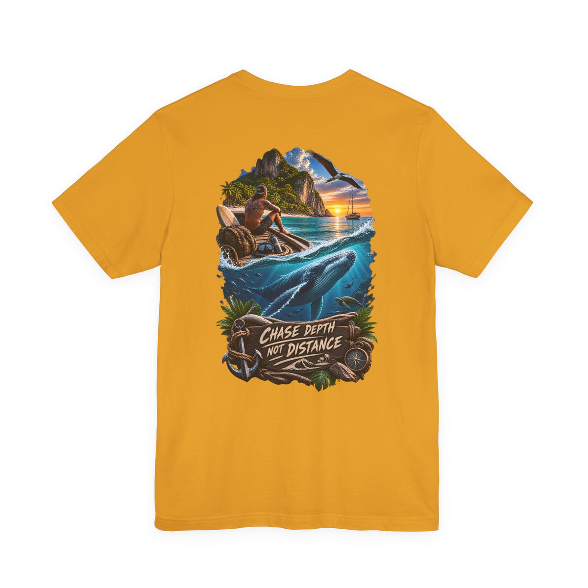 T-Shirt — 'Chase Depth Not Distance' Ocean Whale Adventure Tee
