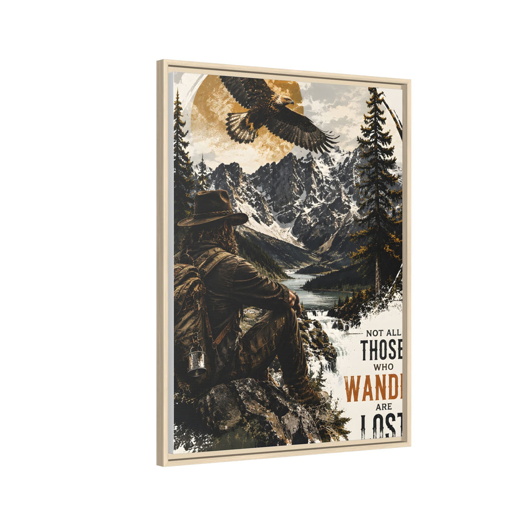 Wander Not Lost Eagle Mountain Canvas Print — Framed Matte Wall Art