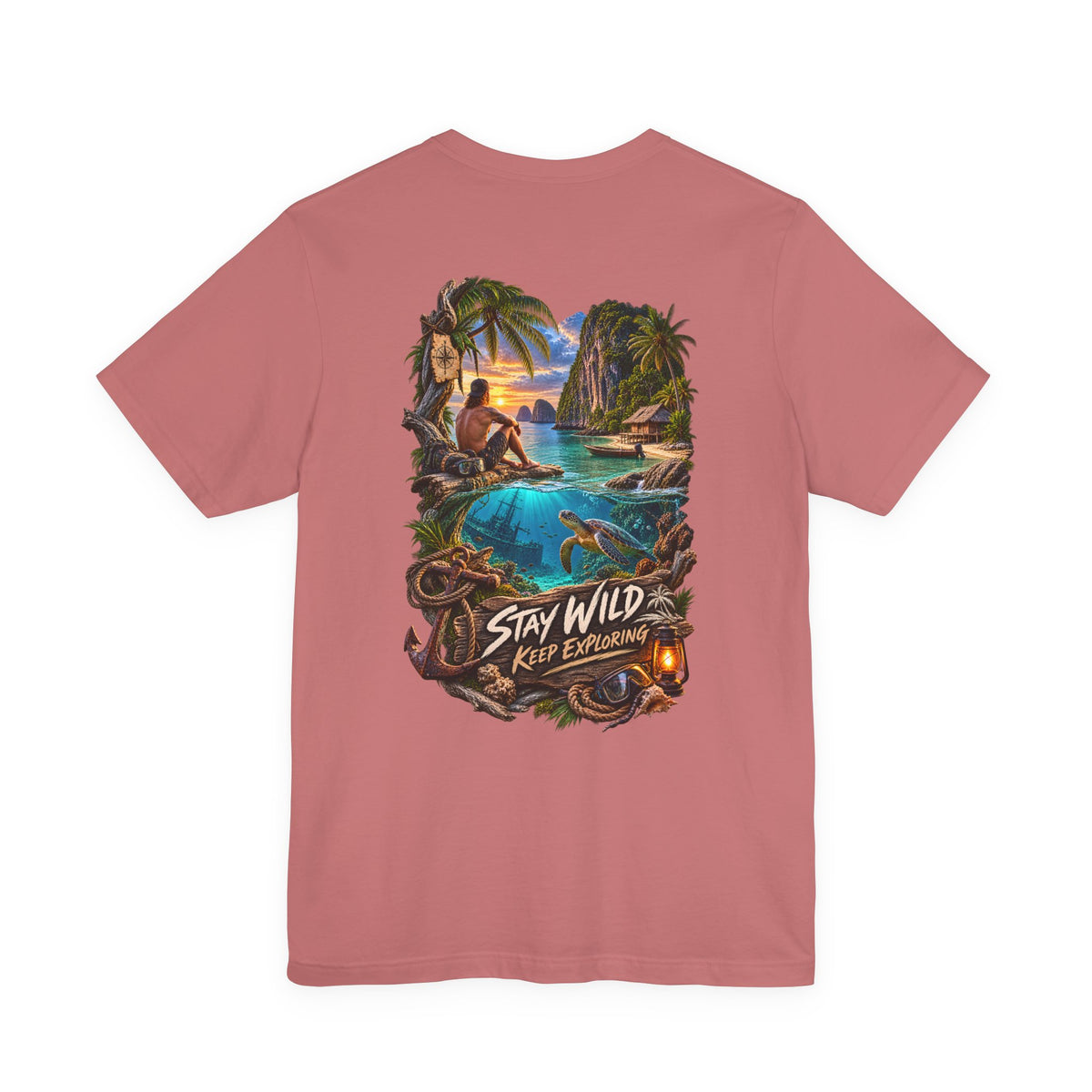 Stay Wild Adventure Tee — Tropical Explorer Graphic T-Shirt