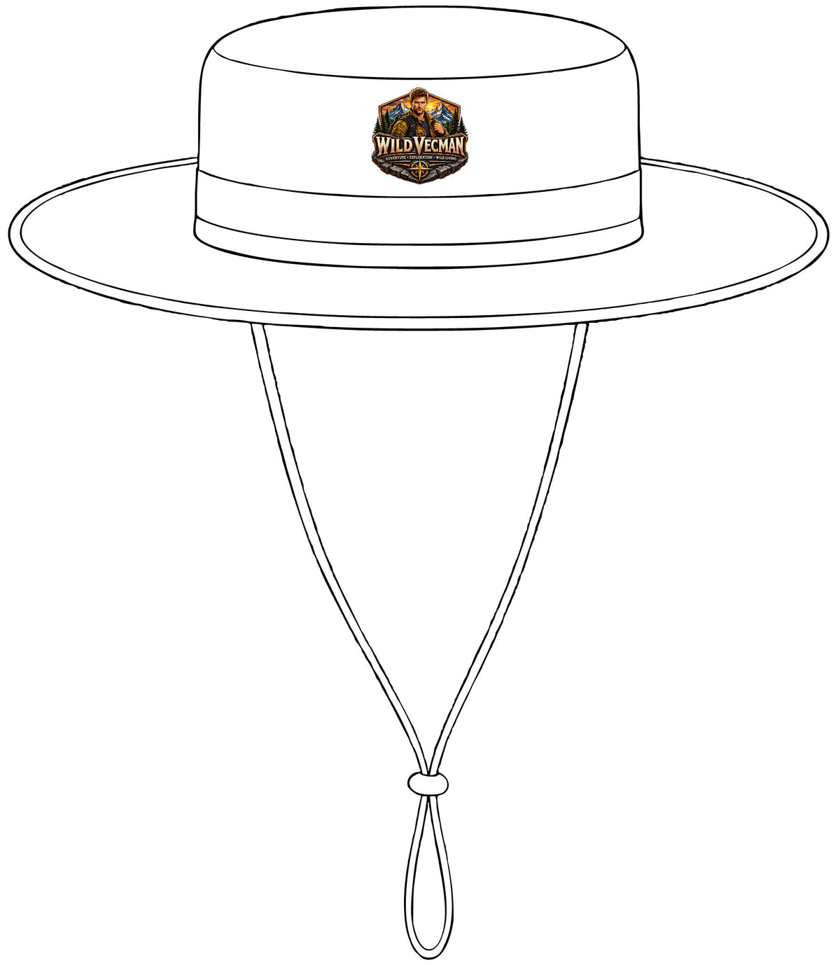 Wide-Brim Outdoor Hat — Sun Protection Boonie with Adventure Logo