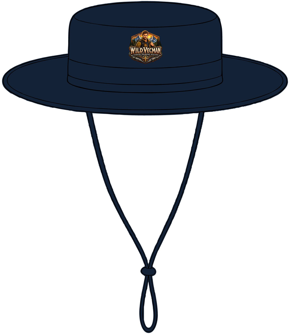 Chapeau d'extérieur à large bord — Bob de protection solaire avec logo aventure