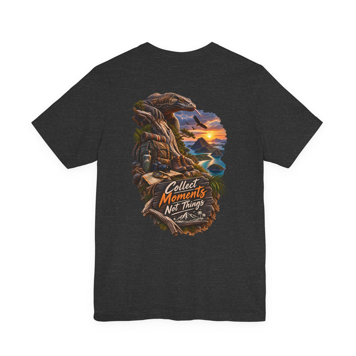 Collect Moments Not Things T‑Shirt — Adventure Sunset Landscape Tee