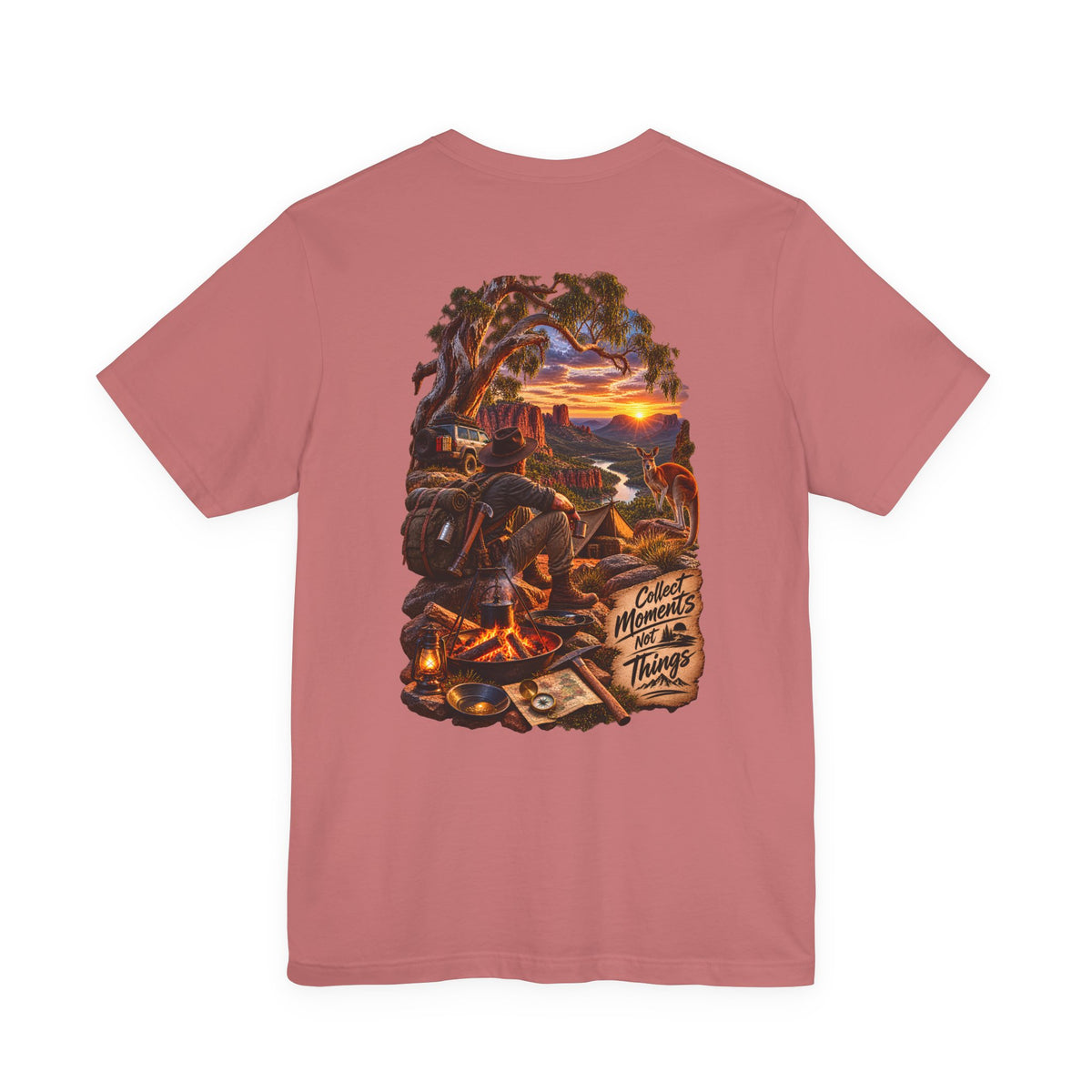 Adventure Campfire Tee — "Collect Memories Not Things" Graphic T-Shirt
