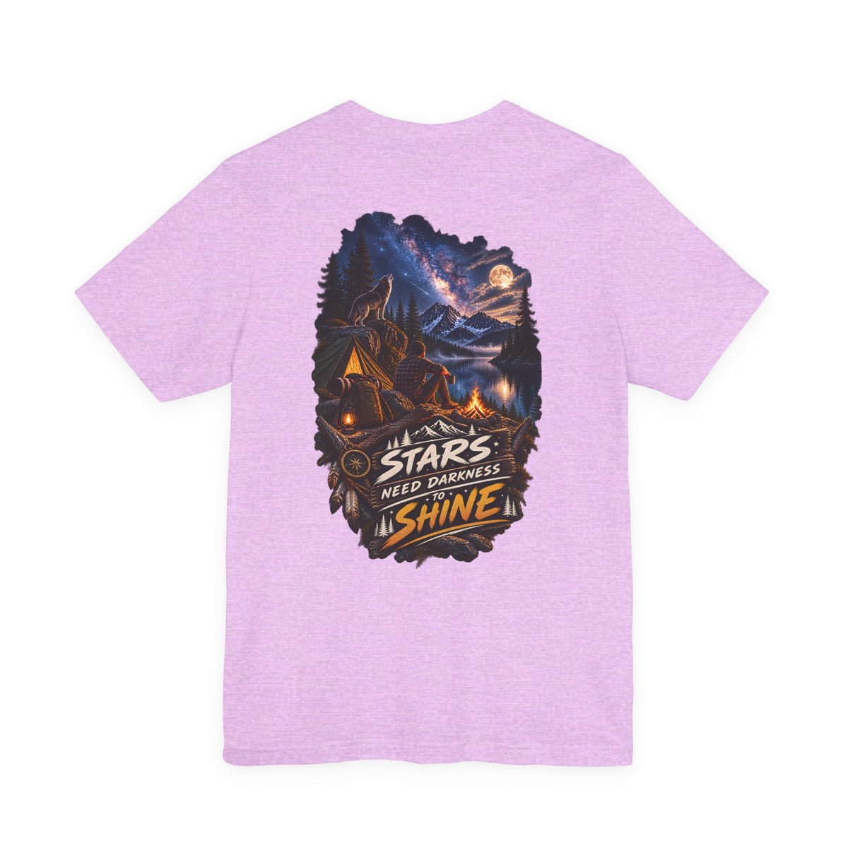 Camping Night Sky T-Shirt — "The Stars Need Darkness to Shine" Graphic Tee