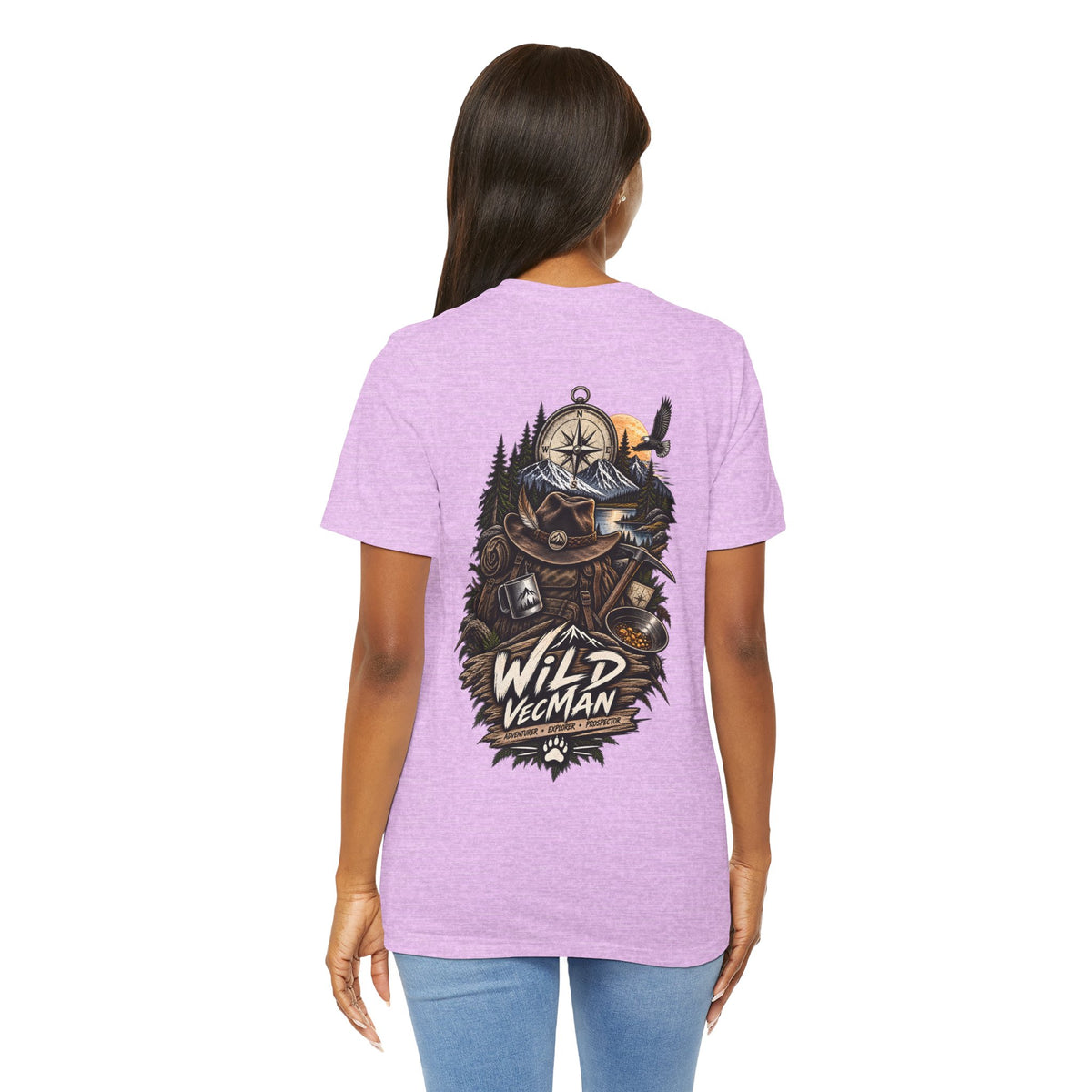 Wild Vegman Adventure T-Shirt — Outdoorsy Compass & Forest Graphic Tee