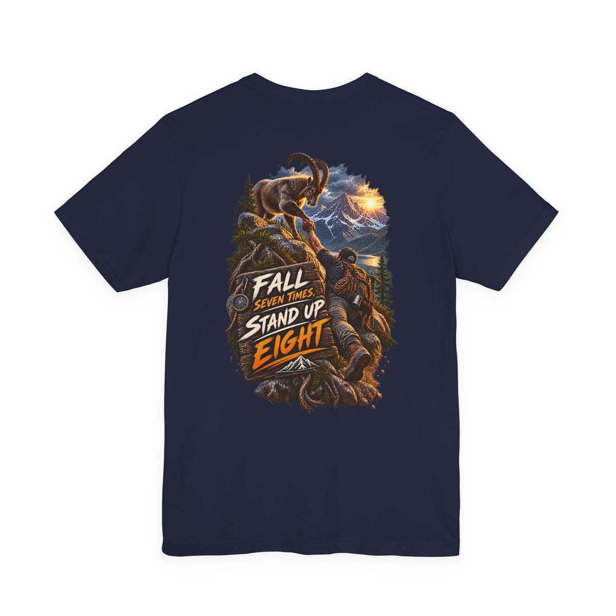 Mammoth Climber Tee — "Fall Seven Times, Stand Up Eight" Inspirational Outdoor T-Shirt