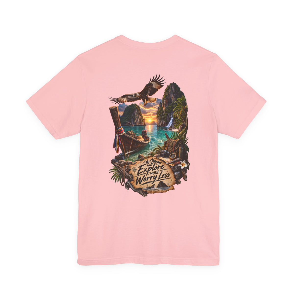 Explore More Scenic Tee — "Explore Worry Less" Travel Graphic T-Shirt