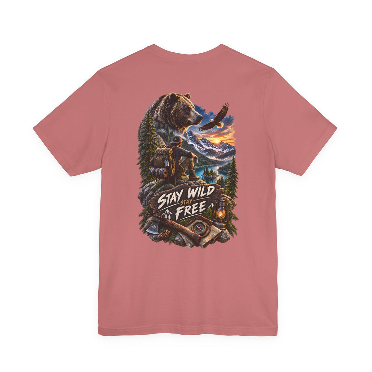 Stay Wild Free Bear T‑Shirt — Outdoor Adventure Graphic Tee