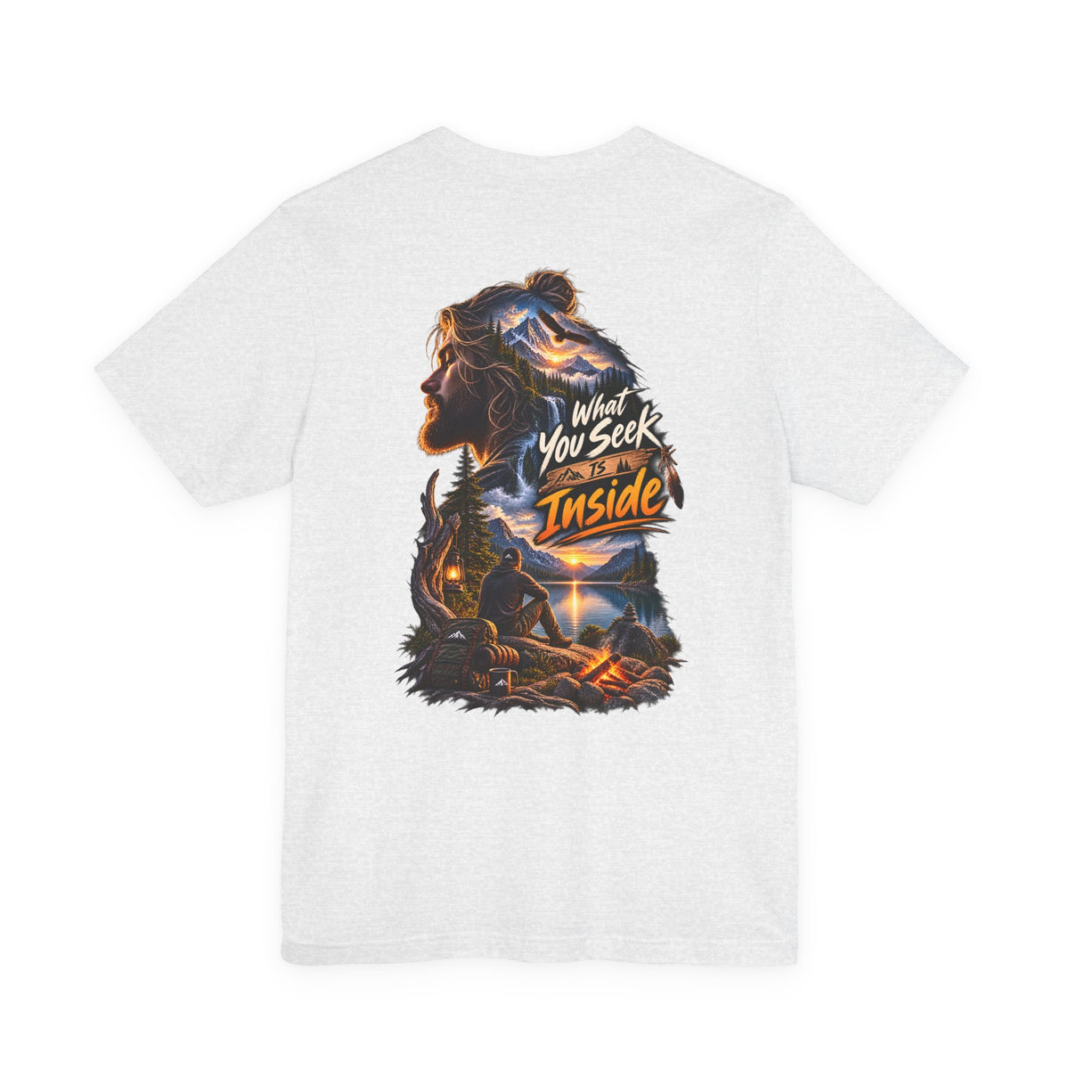 Adventure Graphic Tee — "What You Seek Is Inside" Campfire Design