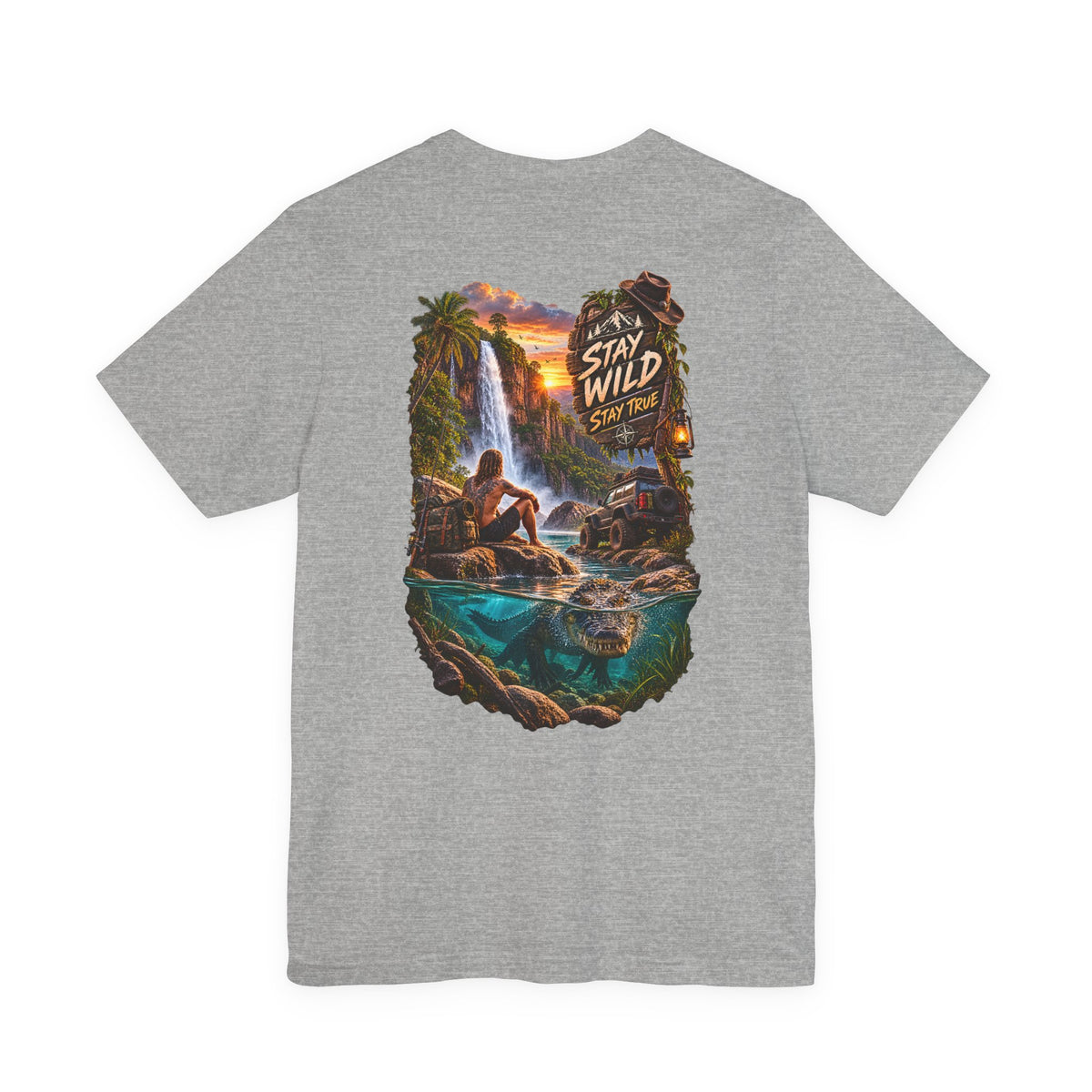 Adventure Graphic Tee — "Stay Wild" Waterfall Outdoor T-Shirt