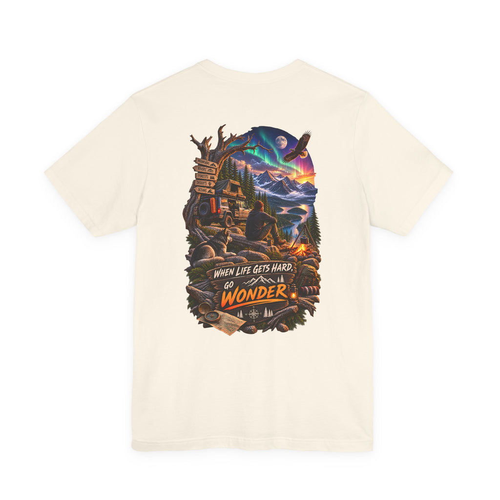 T-shirt graphique « When Life Gets Hard, Go Wonder »
