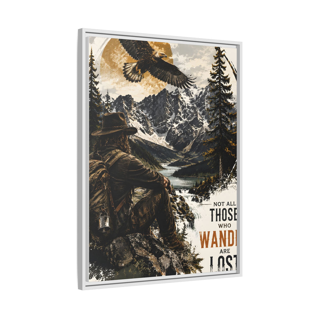 Wander Not Lost Eagle Mountain Canvas Print — Framed Matte Wall Art