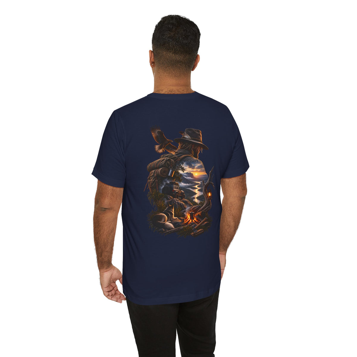 Western Campfire T-Shirt — Cowboy Silhouette Sunset Graphic