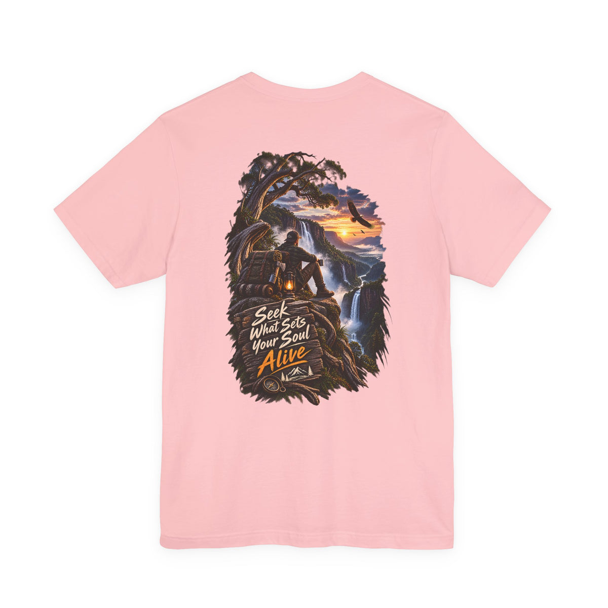 Adventure Graphic Tee — "Seek What Sets Your Soul Alive" Nature Hiking T‑Shirt