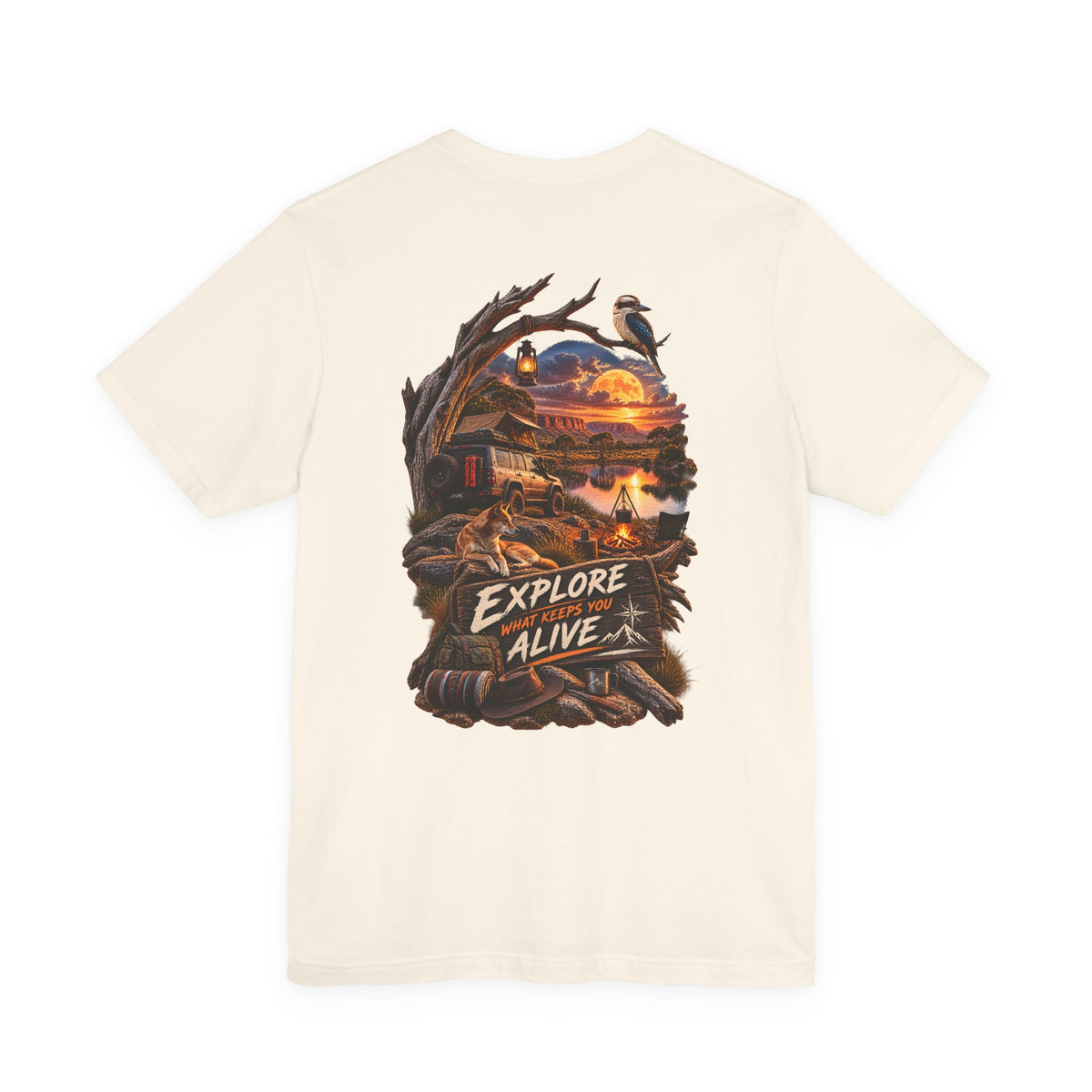 Explore Alive Adventure T-Shirt — Outdoor Camping Sunset Graphic Tee