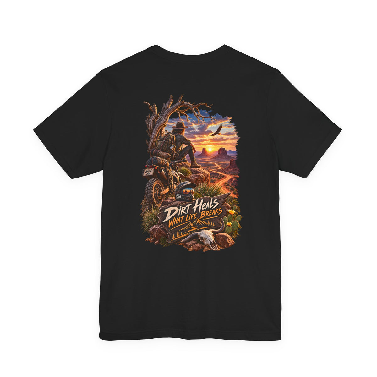 Dirt Heals Motorbike Sunset T‑Shirt