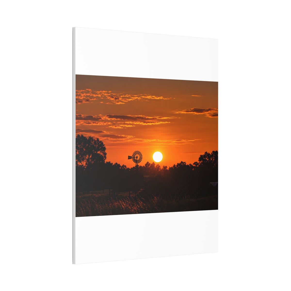 Sunset Windmill Canvas Print — Rural Farmhouse Wall Art