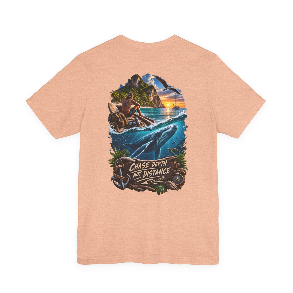 T-Shirt — 'Chase Depth Not Distance' Ocean Whale Adventure Tee