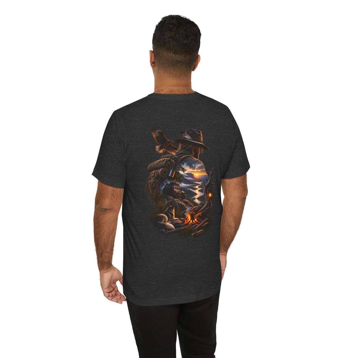 Western Campfire T-Shirt — Cowboy Silhouette Sunset Graphic