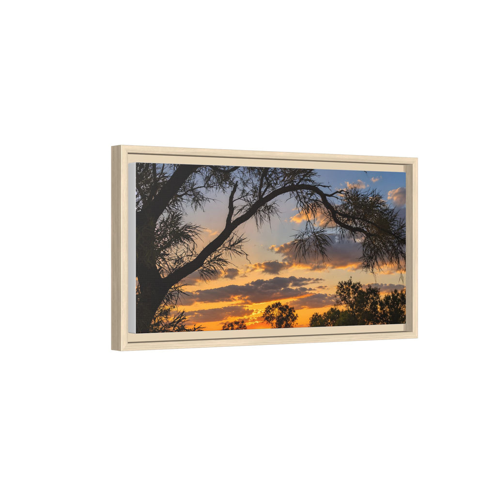 Sunset Silhouette Matte Canvas Print — Framed Landscape Wall Art