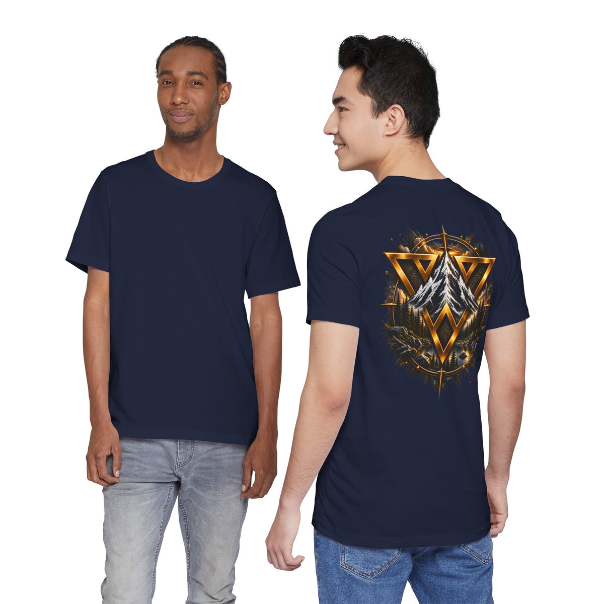 Mountain Valknut Tee — Norse Triangle Wilderness Graphic T-Shirt