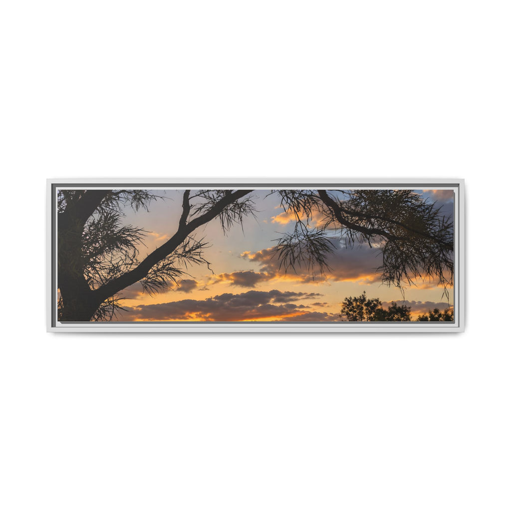 Sunset Silhouette Matte Canvas Print — Framed Landscape Wall Art