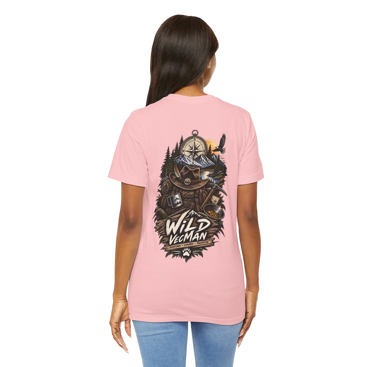 Wild Vegman Adventure T-Shirt — Outdoorsy Compass & Forest Graphic Tee