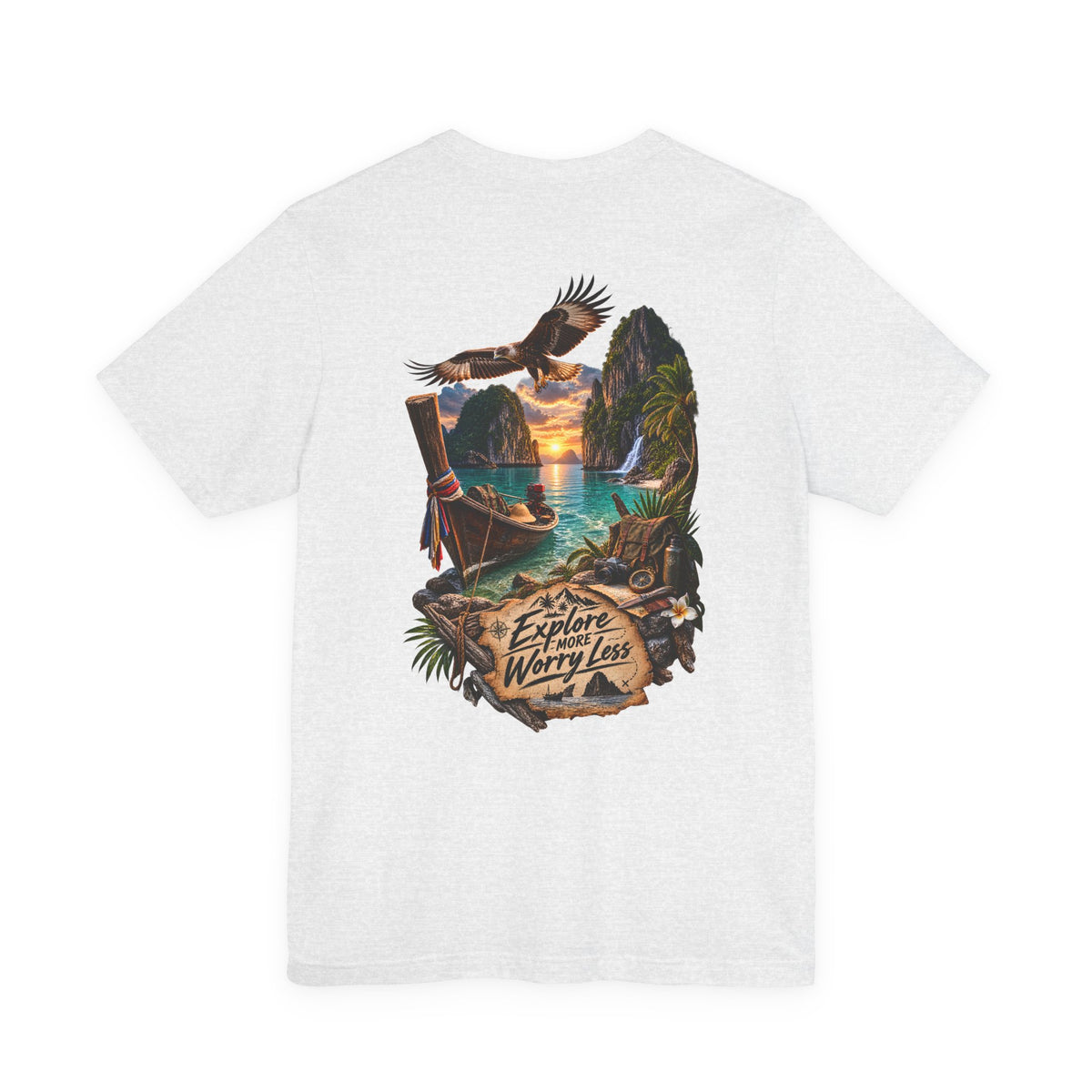 Explore More Scenic Tee — "Explore Worry Less" Travel Graphic T-Shirt