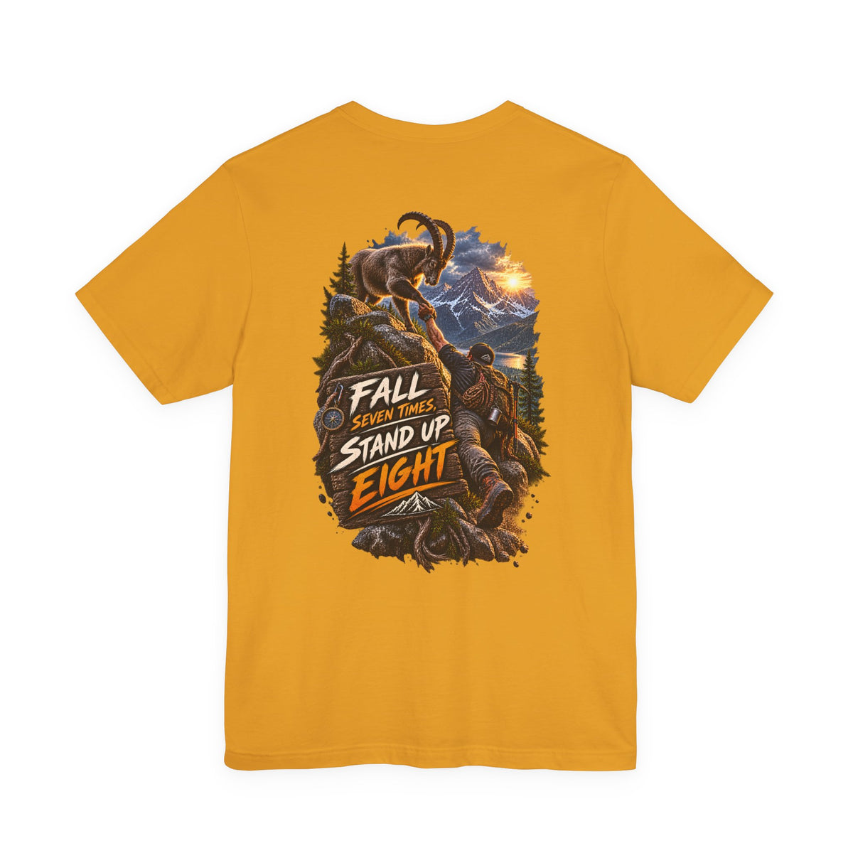 Mammoth Climber Tee — "Fall Seven Times, Stand Up Eight" Inspirational Outdoor T-Shirt