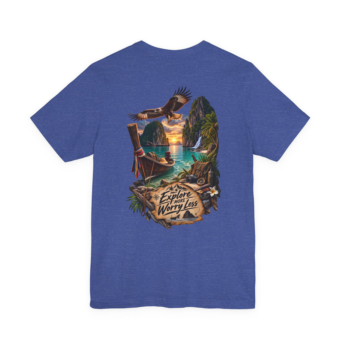 Explore More Scenic Tee — "Explore Worry Less" Travel Graphic T-Shirt
