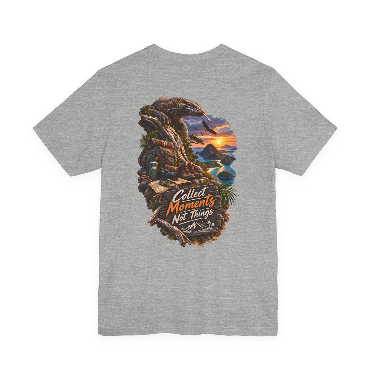 Collect Moments Not Things T‑Shirt — Adventure Sunset Landscape Tee