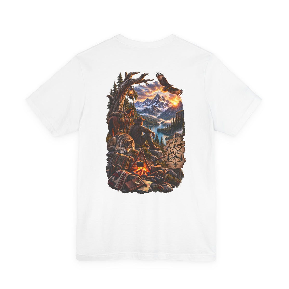 Camping Adventure T-Shirt — Mountain Campfire Scene