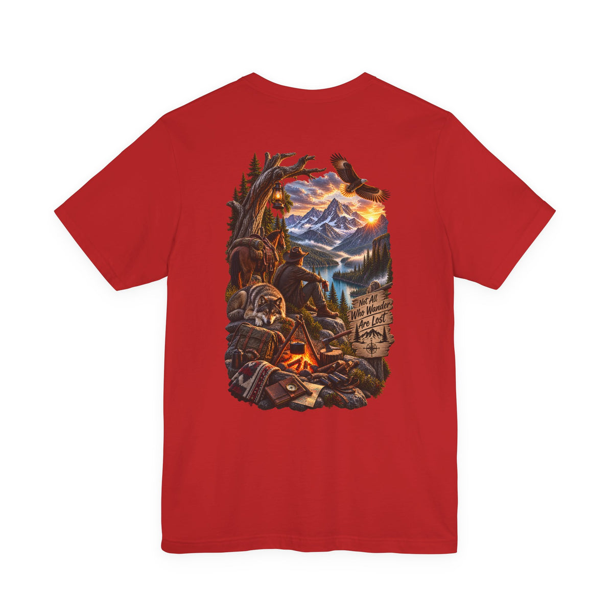 Camping Adventure T-Shirt — Mountain Campfire Scene