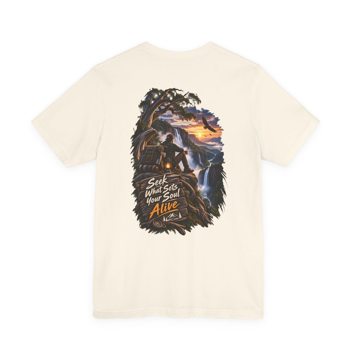 Adventure Graphic Tee — "Seek What Sets Your Soul Alive" Nature Hiking T‑Shirt