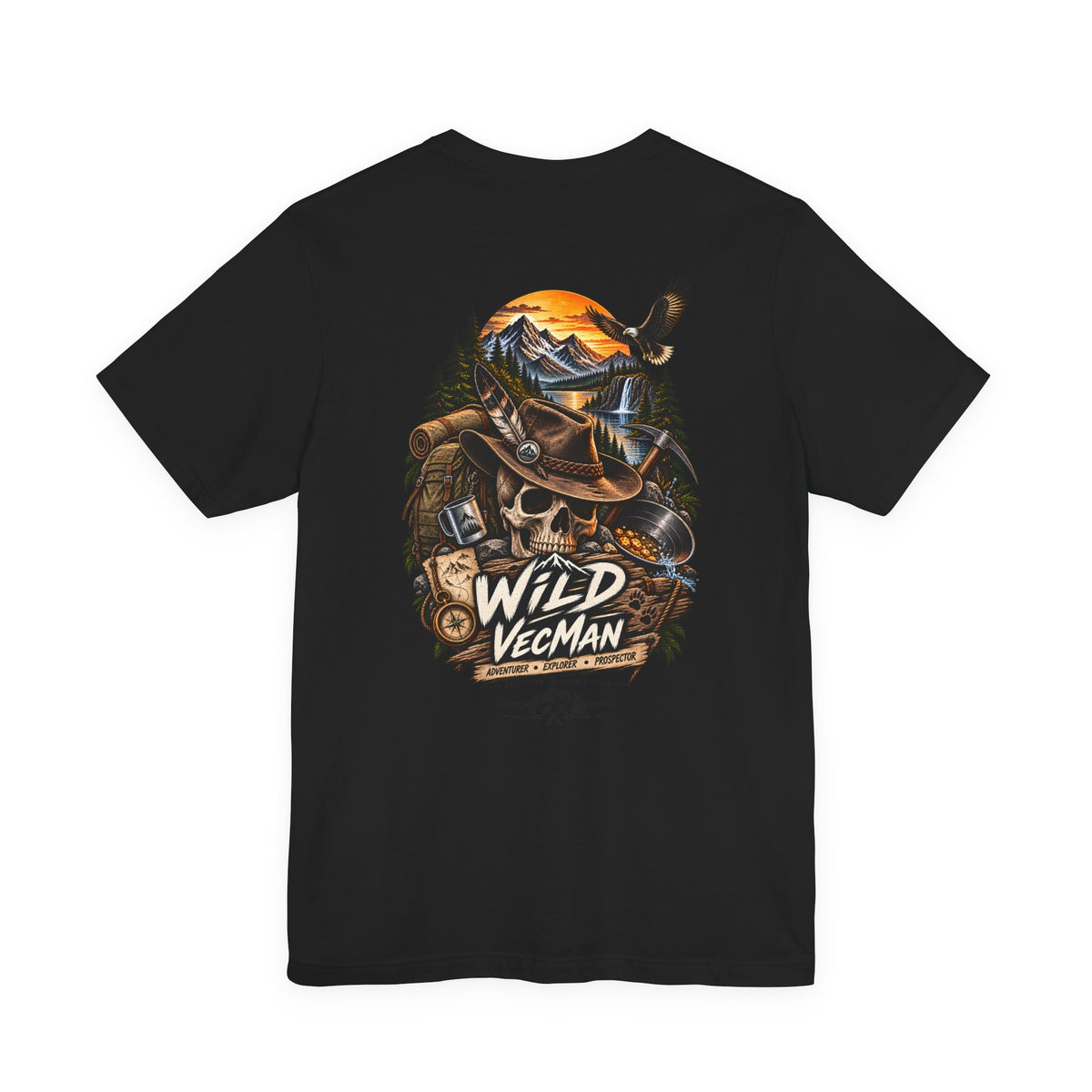 Wild VecMan Adventure T-Shirt — Outdoorsy Mountain Wildlife Graphic Tee