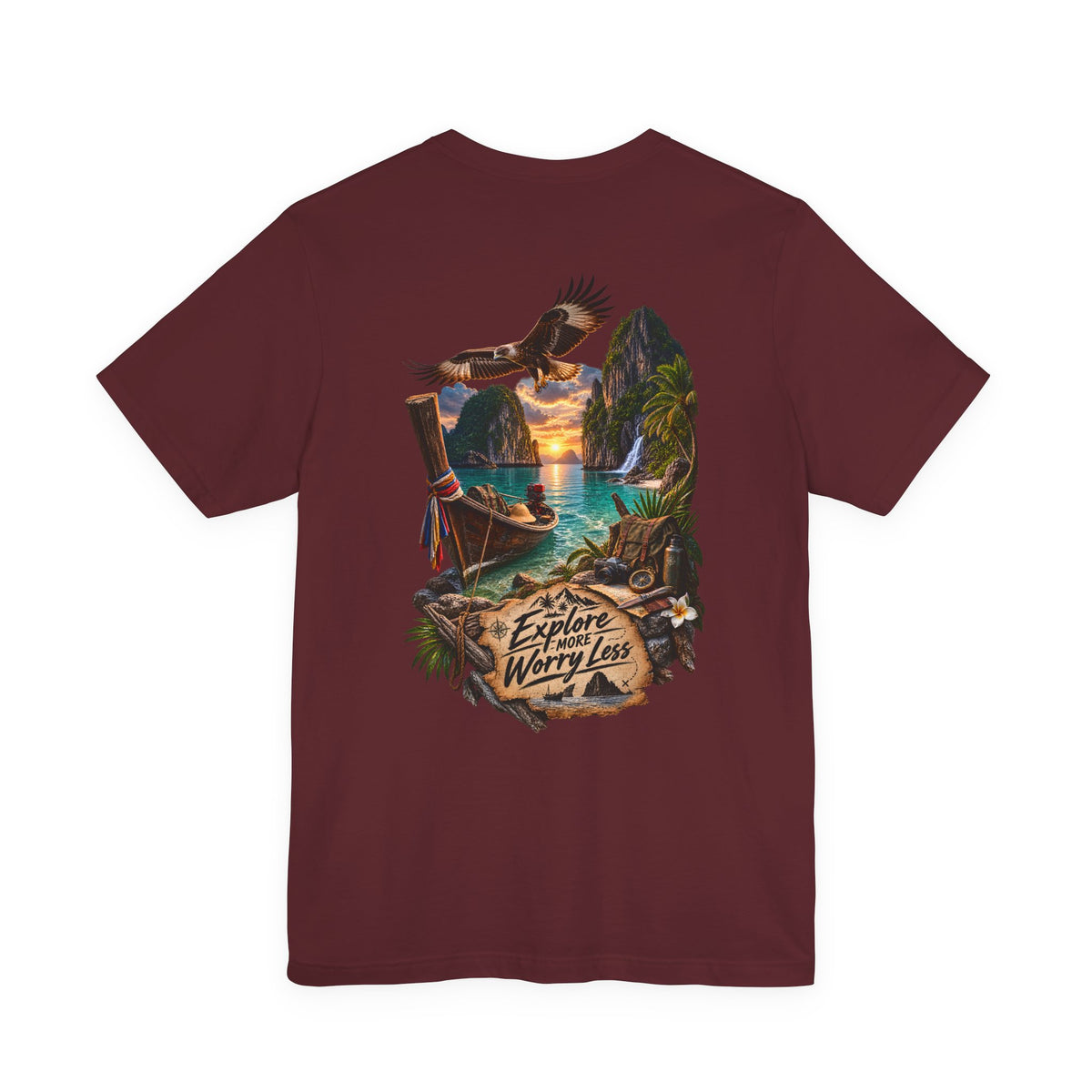 Explore More Scenic Tee — "Explore Worry Less" Travel Graphic T-Shirt