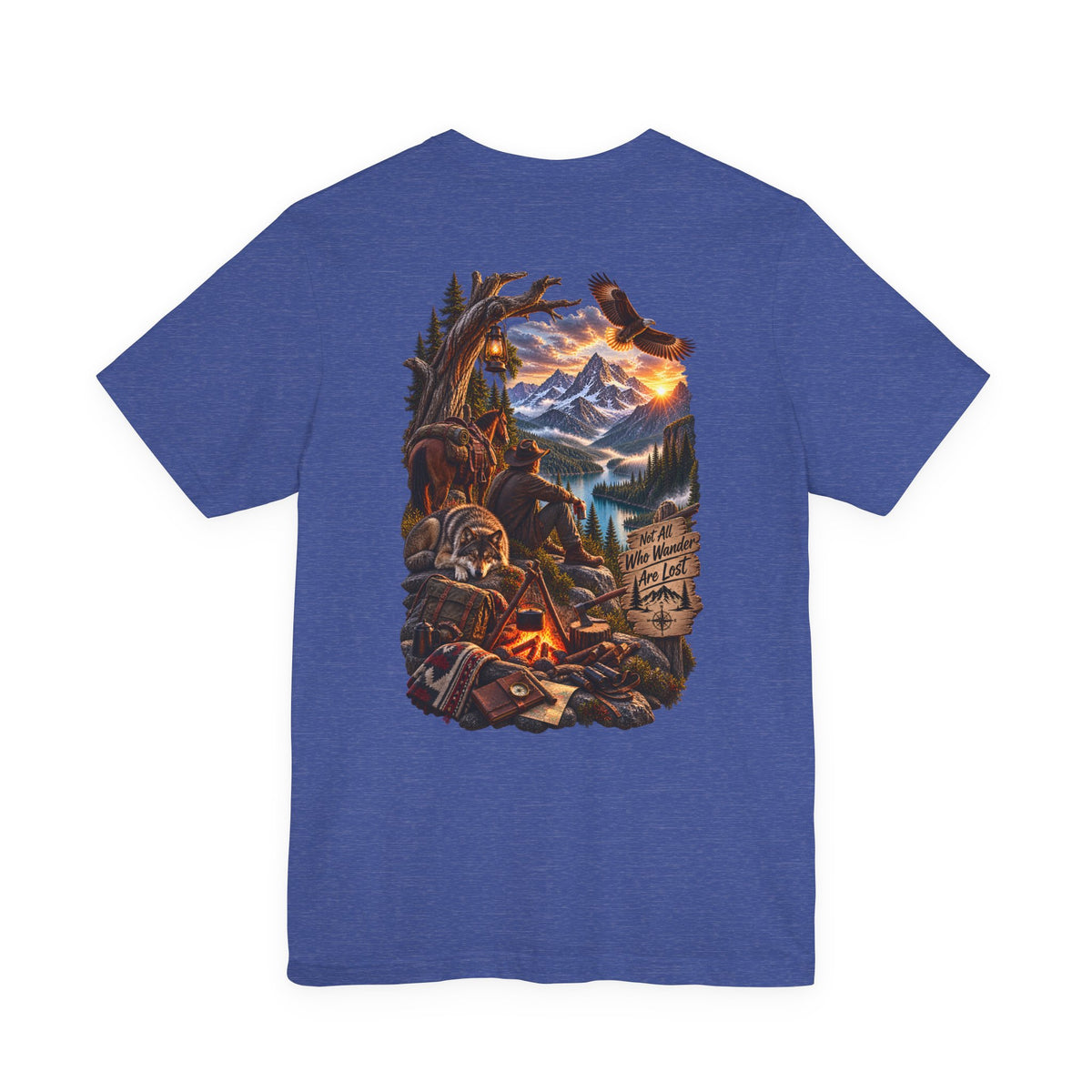 Camping Adventure T-Shirt — Mountain Campfire Scene