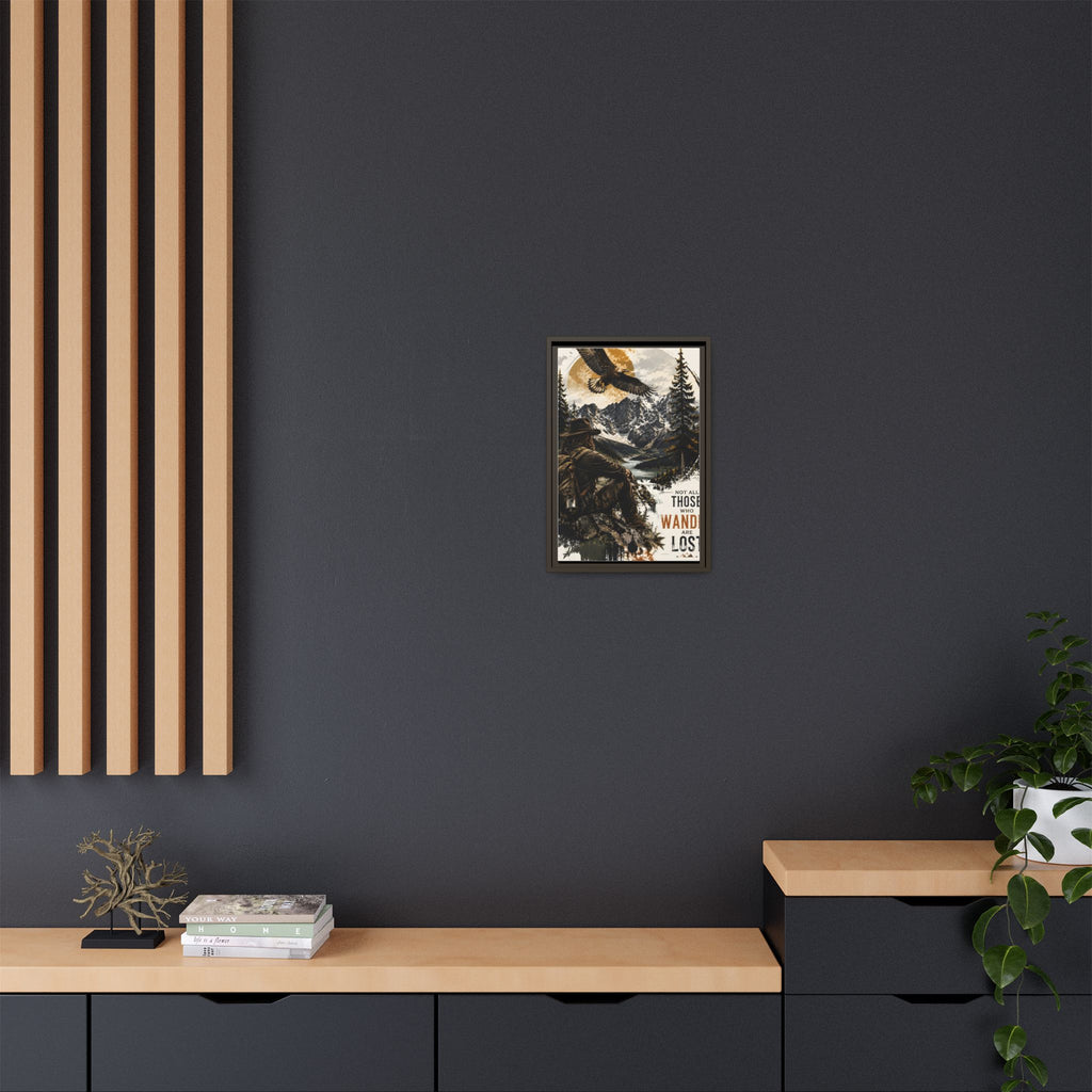 Wander Not Lost Eagle Mountain Canvas Print — Framed Matte Wall Art